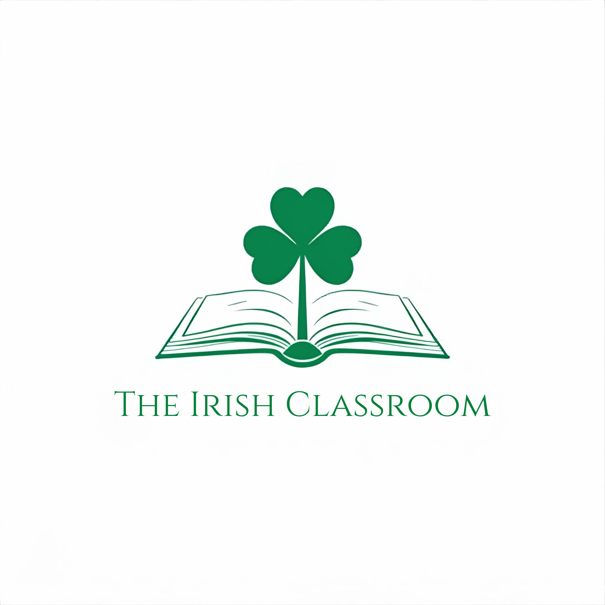 The Irish Classroom — shamrock on an open book